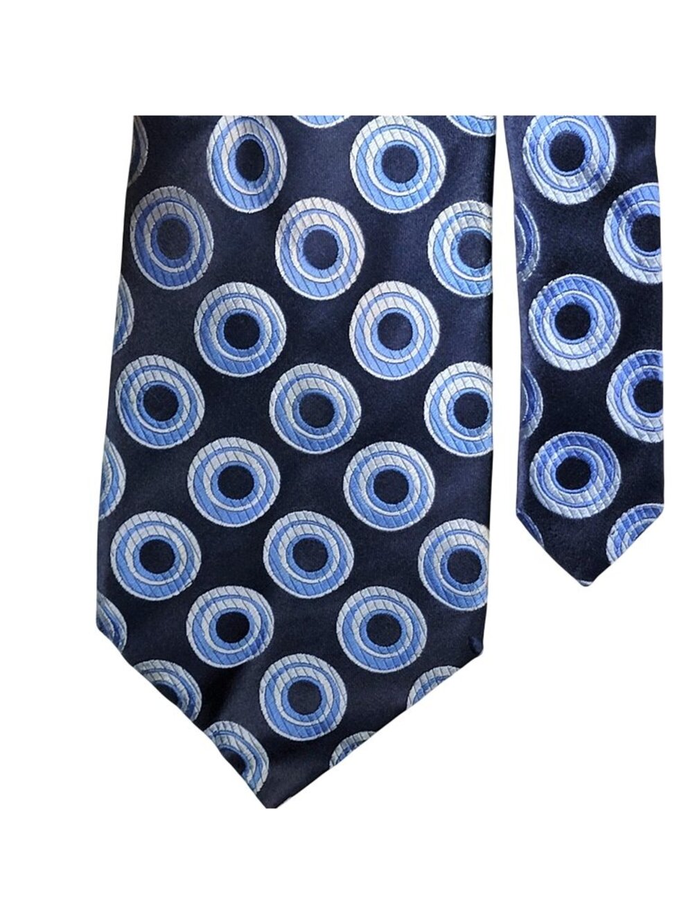 Geoffrey Beene Vintage Silk Neck Tie Men Accessories Y2k Blue Circle Formal Suit